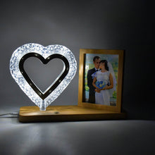 Heart Shape Cystal Led Lamp & Photo Frame Night Lamp | Wedding Gift | love couple - dailyneed.life