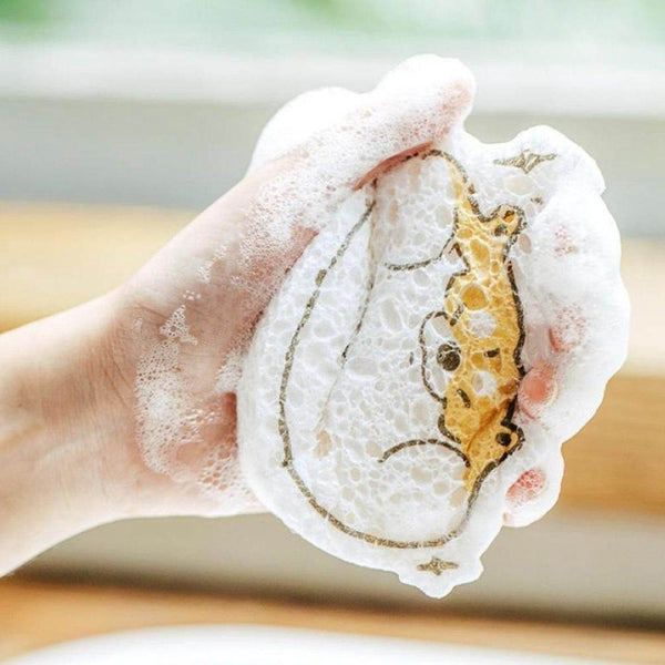 Cartoon Wood Pulp Sponge for Dishwashing Absorbent Cleaning Pad - dailyneed.life
