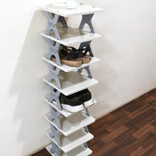 8-Layer Foldable Shoe Rack for Entryway - Heavy Duty Plastic Shoe Organizer - dailyneed.life