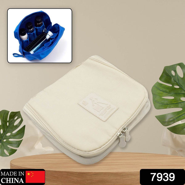 Travel Wash Bag Multi-Functional Waterproof Cosmetic Storage Bag Handheld Foldable Hook Cosmetic Bag with Zipper Closure Handbag Portable Classification Bags (1Pc) - dailyneed.life