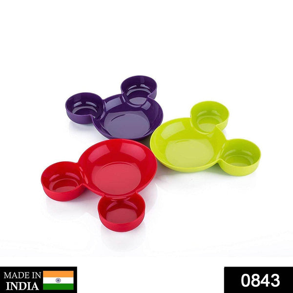 Mickey Shaped Kids / Snack Serving Sectioned Plate - dailyneed.life