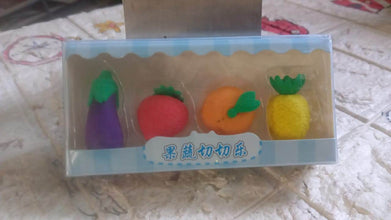 Mini Cute Veg & Fruit Erasers – 3D Colorful Eraser Set for Kids (4 Pc) - dailyneed.life