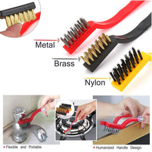 Mini Wire Brush Set - Brass, Nylon, Steel for Cleaning & Rust Removal (3 Pcs Set) - dailyneed.life
