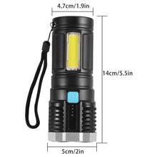 Multifunctional Strong 4 LED Torch Light, Portable Rechargeable Flashlight Long Distance Beam Range 800 Lumens COB Light 4 Mode Emergency for Hiking, Walking, Camping (4 LED Torch) - dailyneed.life