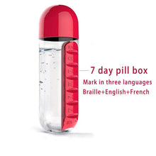 Water Bottle with Built-in 7-Day Pill Organizer Approx 900ml (1 Pc) - dailyneed.life