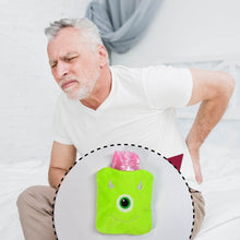 Green One-Eyed Monster Print Small Hot Water Bag with Cover for Pain Relief - dailyneed.life