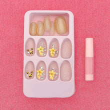 Premium Glitter 3D Floral Press-On Artificial Nail Tips with Nail Glue (1 Set) - dailyneed.life