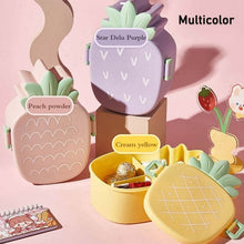 Kids Lunch Box Cute Pineapple Shaped Bento Box with Fork Spoon Snack Container Microwave Portable Office Lunch Box (1 Pc / With Spoon & Fork) - dailyneed.life