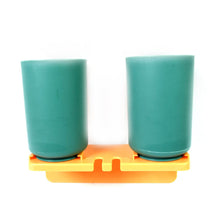 Multipurpose Wall Mount Toothbrush Holder Plastic Stand With 2 Cup (1 Set) - dailyneed.life
