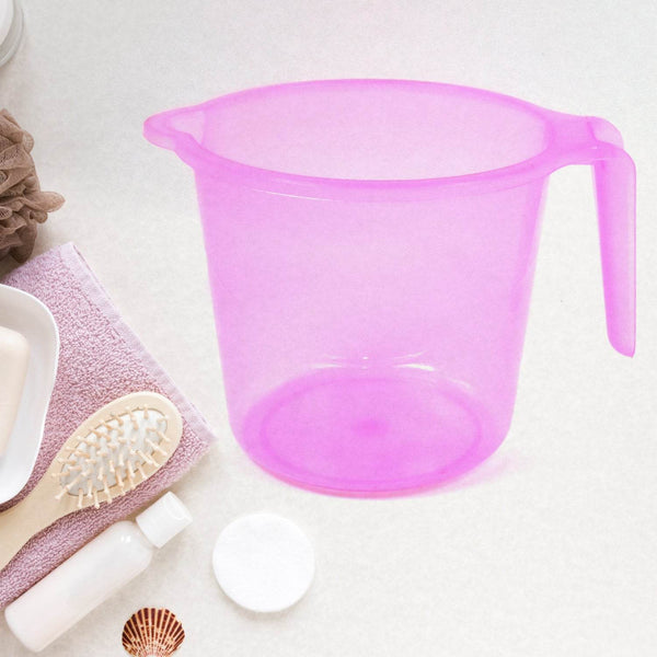 Plastic Round Transparent Bath Water Mug (5 pc / Mix colour / 1200 ML) - dailyneed.life