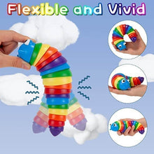 3D Rainbow Color Plastic Slug Fidget Toys, Stress Relieving Toy, Sensory Slug Toy for Boys and Girls, Finger slug Toy, for Autistic, Caterpillar Fidget Toys Stress Relief Gifts for Toddlers Kids Adults (1 Pc) - dailyneed.life
