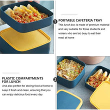 Blue Double-Layer Portable Bento Lunch Box – Stackable with Handle & Spoon - dailyneed.life