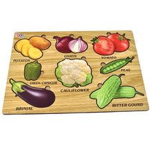 Wooden Vegetable Puzzle Learning Educational Board (1 Set / 28×20 Cm) - dailyneed.life