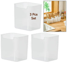 3Pcs Clear Plastic Organizer Storage Versatile Kitchen Drawer Organizer Tray for Desk, Makeup, Bathroom, Kitchen Pantry Cabinet - dailyneed.life