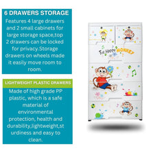 Kid's Plastic Chest of 6 Drawers, Multi-Purpose Storage Organizer/Wardrobe for Kids - dailyneed.life