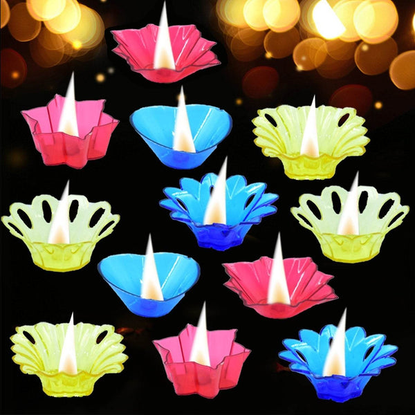 Candle Cup with Multi Shape, Diwali (Multicolor) (12 Pcs Set) - dailyneed.life