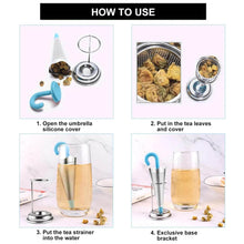 Reusable Cute Umbrella Tea Strainer With Tray / Stand (1 Pc) - dailyneed.life