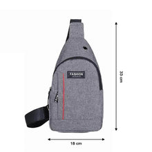 Waterproof Anti-Theft Crossbody Fanny Pack with USB Charging & Earphone Hook (Grey/Blue) - dailyneed.life