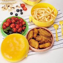 Burger Shape Lunch Box – Double Layer 1000ml Food Container with 2 Spoons for Kids - dailyneed.life