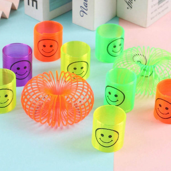 Multicolor Magic Smiley Spring, Spring Toys, Slinky, Slinky Spring Toy, Toy for Kids for Birthdays, Compact and Portable Easy to Carry (12 Pcs Set) - dailyneed.life
