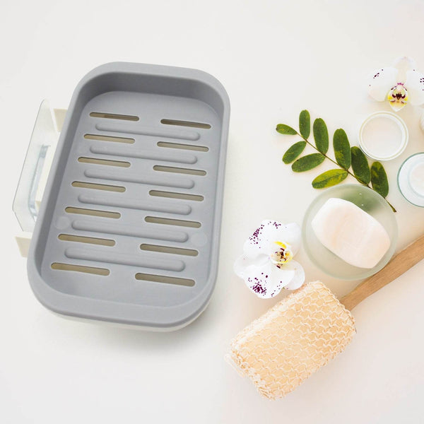 Bathroom Soap Holder, Soap Dish Container, Soap Case for Water Draining, Soap Holder Tray with Adhesive Sticker ,Sabudani - dailyneed.life