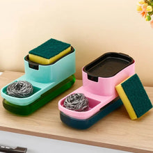 2 in 1 Plastic Dish Soap Liquid Dispenser Sponge Holder ,Sabudani (1 Set) - dailyneed.life