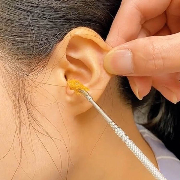 6-in-1 Ear Wax Cleaner- Resuable Ear Cleaning Tools Leather Pouch - Ear Pick Wax Remover Tool Kit with Ear Curette Cleaner and Spring Ear Buds Cleaner Fit in Pocket Great for Traveling - dailyneed.life