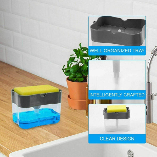 2 in 1 Soap Dispenser for Dishwasher Liquid Holder, Liquid Dispenser Through Pump (1 Pc) - dailyneed.life