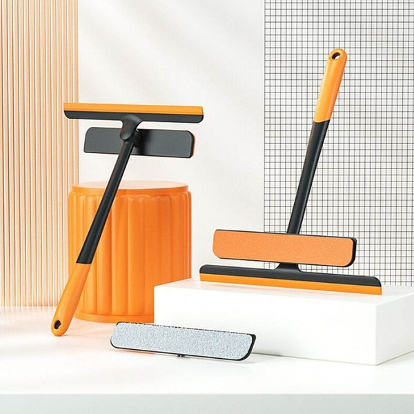 Plastic 3 in 1 Rotatable Double Side Design Cleaning Brush Glass Wiper for Glass window, Car Window, Mirror, Floor (Multicolor) - dailyneed.life