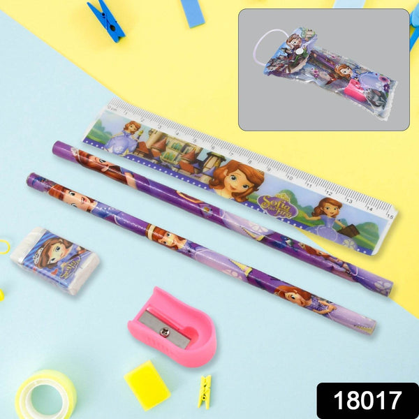 5 in 1 Mix Stationery Gift Set for Kids, Stationary Set Including 2 Pencil, Ruler, Rubber, Pencil Sharpener, School, Office Product Gift (5 Pcs Set) - dailyneed.life