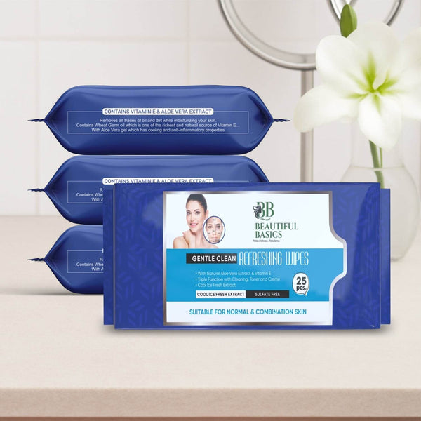 Beautiful Basics Dry, Oily, Sensitive & Normal Skin Face Wipes (4 Pkts x 100 Pcs wipes) - dailyneed.life