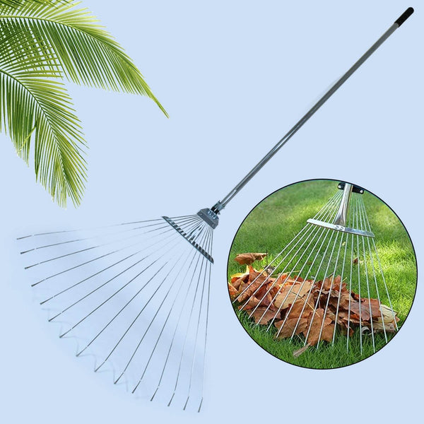 115-152 CM Rake for Gardening, Stainless Steel Telescopic Garden Rake for Quick Clean Up of Lawn and Yard, Adjustable Rake Claws Spacing Garden Broom with Long Handle for Clean Leaves (MOQ :- 12 pc) - dailyneed.life