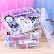 3-Tier 18 Sections Transparent Stackable Adjustable Compartment Slot Plastic Craft Storage Box - dailyneed.life