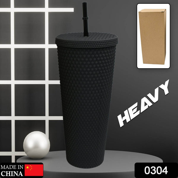 Reusable Studded Tumbler with Straw & Leak Proof Lid (1 Pc, Mix Colors) - dailyneed.life