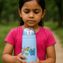 Double Wall Cartoon Glass Water Bottle 350Ml (1 Pc) - dailyneed.life