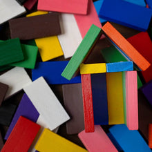 100PC DOMINO BLOCKS SET MULTICOLOR WOODEN TOY BUILDING INDOOR GAME TOY - dailyneed.life