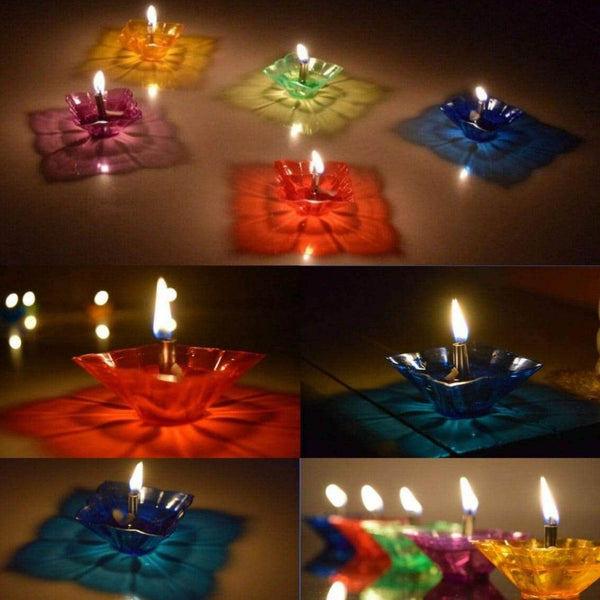 Candle Cup with Multi Shape, Diwali (Multicolor) (12 Pcs Set) - dailyneed.life