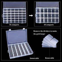 36 Grids Clear Plastic Organizer Box with Adjustable Compartment Dividers, Jewellery Storage Organizer Collection Box (1 pc ) - dailyneed.life