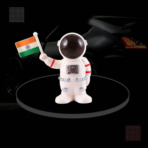 Solar Power Astronaut Ornament Moving Hand with Indian Flag (1 Pc) - dailyneed.life
