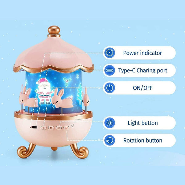Bunny’s Carousel Rotating LED Night Light - dailyneed.life