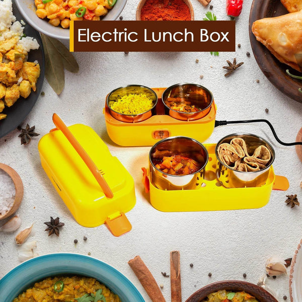 2Layer Electric Lunch Box for Office, Portable Lunch Warmer with Removable 4 Stainless Steel Container. - dailyneed.life