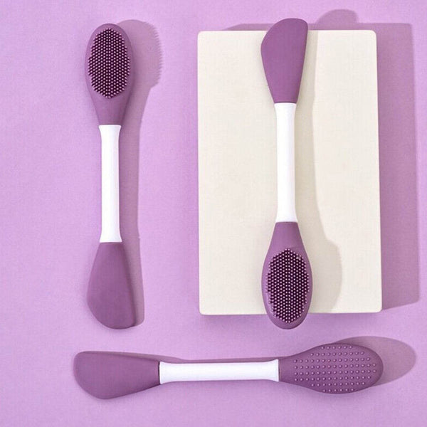 Double-Headed Silicone Mask Brush – Facial Cleansing & Mask Application Tool (1 Pc) - dailyneed.life