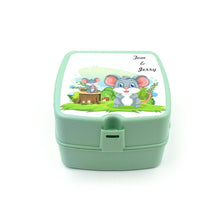 Double-Layer Square Lunch Box with Spoon , 4 Compartment Tiffin & Push Lock , Plastic Tiffin Box for Travelling, School Kids & Office Exclusive, Home - dailyneed.life