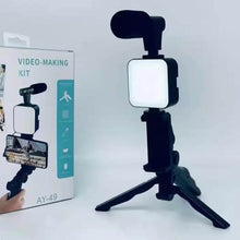 Vlogging Kit for Video Making with Mic Mini Tripod Stand, LED Light & Phone Holder Clip for Making Videos - dailyneed.life