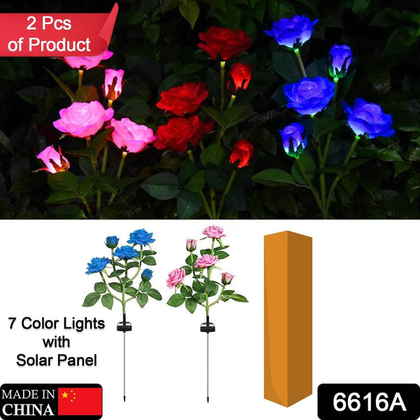 Garden Solar Outdoor Rose Lights Decorative , Waterproof Flower Light for Garden Patio Landscape Pathway Yard Holiday Decoration (2 Pcs Set) - dailyneed.life