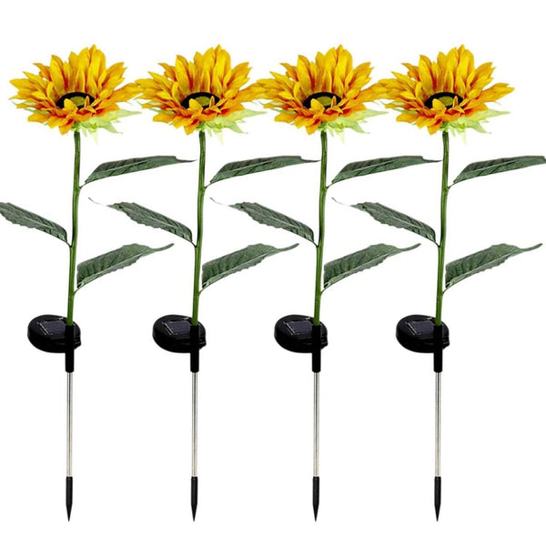 Garden Solar Sunflower Outdoor LED Light Inserted Ground Simulation Plant (4 Pcs Set) - dailyneed.life