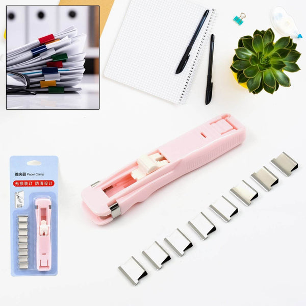 Portable Paper Clamp With 8 Pcs Clip Dispenser Handheld Paper Fast Clam (1 Set) - dailyneed.life