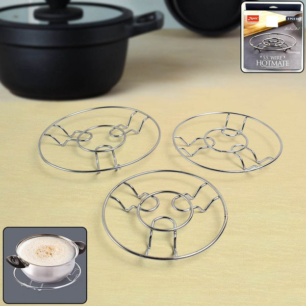 Apex Stainless Steel Wire Hotmate Trivet Stand Set of 3 - dailyneed.life