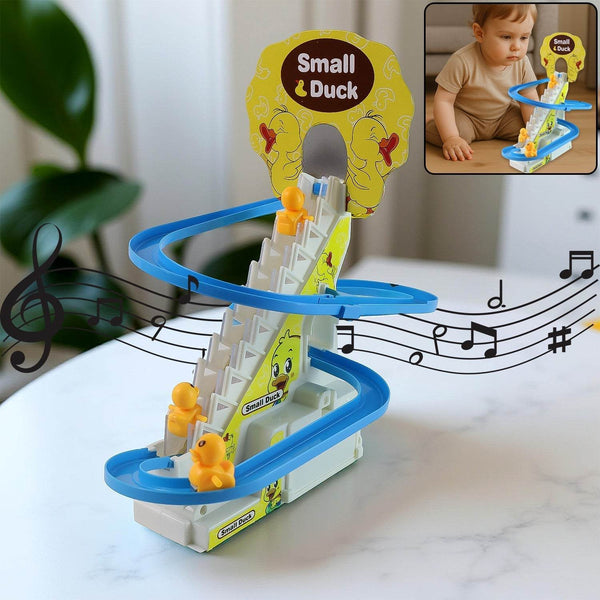 LALA Small Duck Climb Stairs Toy Roller Coaster with Flashing Lights & Music (3 Ducks) - dailyneed.life