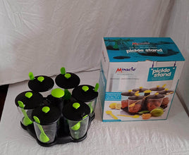 Multipurpose 6 Piece Miracle Revolving Plastic Spice Container Rack With 6 Spoon, Condiment Set, Masala Rack Set, Revolving Spice Rack Aachar Container Chutney Mukhwas Tray Masala Dining Spice Stand - dailyneed.life